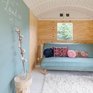 Casas de Madera Prefabricadas Leganés - 12 m2 - Gypsy Caravan - Modelo Patricia - Mini casa sobre ruedas - AZUL