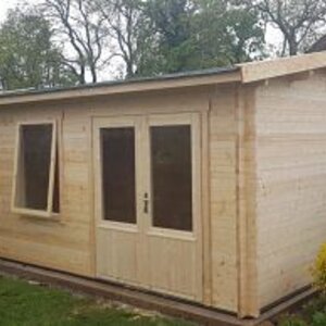 Casas de Madera Bilbao - 16 m2 - Diáfana - Modelo Sophie - Casas de madera 550X350 - 40MM SOPHIE-LATERAL